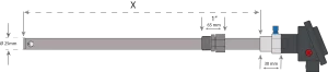 CarboProbe ZS Pro carbon probe, dimensional drawing