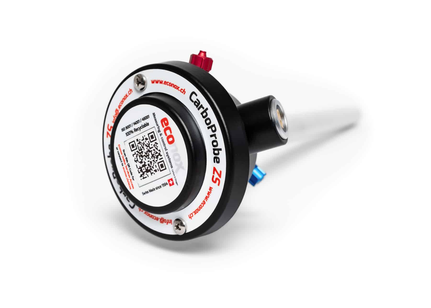Sonde carbone CarboProbe ZS Pro, tête et étiquette d'identification